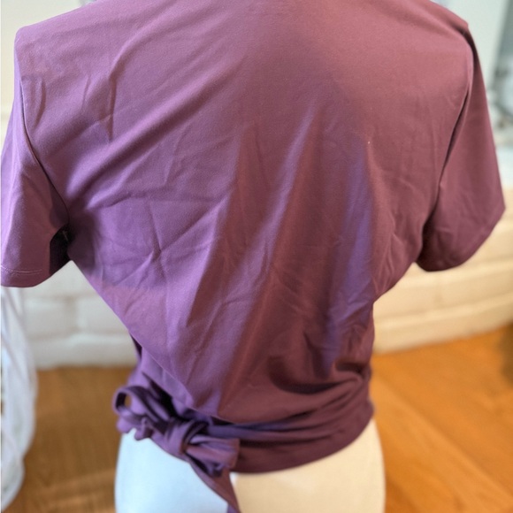 PINK Victoria's Secret Purple Wrap Blouse Short Sleeve - Picture 6 of 6
